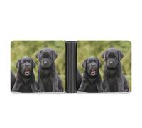 SWQNHTYC Cute Black Labrador Women's Small Wallet Change Pouch Leather Card Wallet Organizer