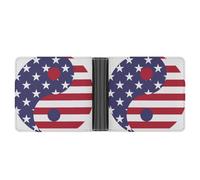 SWQNHTYC Flag Tai Chi Womens Pocket Wallet Case Leather Bifold Credit Card Holder