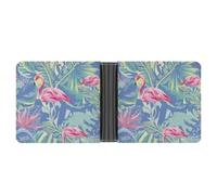 SWQNHTYC Flamingo Tropical Women's Small Wallet Change Pouch Leather Card Wallet Organizer