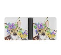 SWQNHTYC Fox Deer Women's Small Wallet Change Pouch Leather Card Wallet Organizer