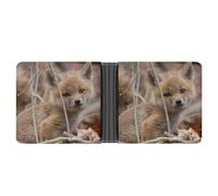 SWQNHTYC Little Fox Women's Small Wallet Change Pouch Leather Card Wallet Organizer