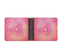SWQNHTYC Mandala Pink Womens Pocket Wallet Case Leather Bifold Credit Card Holder