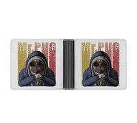 SWQNHTYC Mr. Pug Dog Wallet Women Bifold Multi Card Slots Ladies Mini Purse