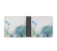 SWQNHTYC Peacock Dragonfly Women's Small Wallet Change Pouch Leather Card Wallet Organizer