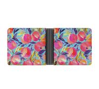 SWQNHTYC Pink Peach Wallet Women Bifold Multi Card Slots Ladies Mini Purse