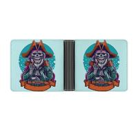 SWQNHTYC Pirate Skull Womens Pocket Wallet Case Leather Bifold Credit Card Holder