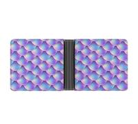 SWQNHTYC Purple Mermaid Scales Wallet Women Bifold Multi Card Slots Ladies Mini Purse