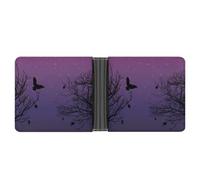 SWQNHTYC Purple Starry Tree Bird Womens Pocket Wallet Case Leather Bifold Credit Card Holder