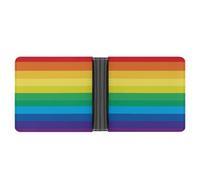 SWQNHTYC Rainbow Stripes Womens Pocket Wallet Case Leather Bifold Credit Card Holder