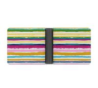SWQNHTYC Rainbow Stripes Women's Small Wallet Change Pouch Leather Card Wallet Organizer