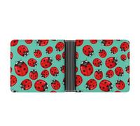 SWQNHTYC Red Ladybug Womens Pocket Wallet Case Leather Bifold Credit Card Holder