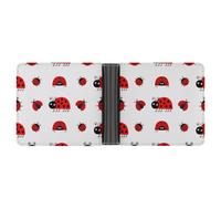 SWQNHTYC Red Ladybug Womens Pocket Wallet Case Leather Bifold Credit Card Holder