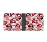 SWQNHTYC Red Lips Tongue Wallet Women Bifold Multi Card Slots Ladies Mini Purse