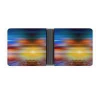 SWQNHTYC Seaside Sunset Women's Small Wallet Change Pouch Leather Card Wallet Organizer