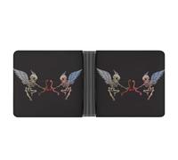 SWQNHTYC Skull Archery Womens Pocket Wallet Case Leather Bifold Credit Card Holder