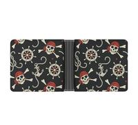 SWQNHTYC Skull Pirate Wallet Women Bifold Multi Card Slots Ladies Mini Purse