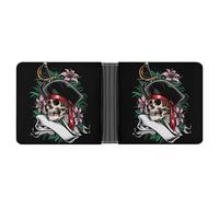 SWQNHTYC Skull Pirate Women's Small Wallet Change Pouch Leather Card Wallet Organizer