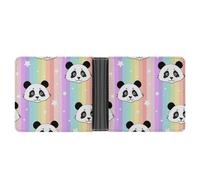 SWQNHTYC Star Rainbow Panda Womens Pocket Wallet Case Leather Bifold Credit Card Holder