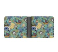 SWQNHTYC Starry Sky Moon Women's Small Wallet Change Pouch Leather Card Wallet Organizer