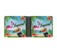 SWQNHTYC Tropical Flamingo Wallet Women Bifold Multi Card Slots Ladies Mini Purse