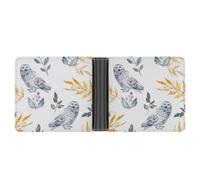 SWQNHTYC White Owl Womens Pocket Wallet Case Leather Bifold Credit Card Holder