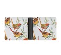 SWQNHTYC Wild Birds Flowers Womens Pocket Wallet Case Leather Bifold Credit Card Holder