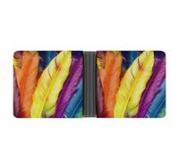 SWQNHTYC Yellow Feathers Wallet Women Bifold Multi Card Slots Ladies Mini Purse