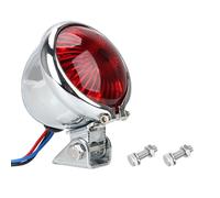 Swsdee Motorcycle Rear Light - Motorbike Led Stop Tail Light, Shiny Silver with Red Lenses, Universal 12V Motorcycle Led Tail Light Brake Rear Lamp,Suitable for Motorcycles (Red-Silver Shell)