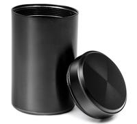 Swsdee Smell Proof Container,Aluminum Storage Jar,Portable Small Vacuum Mini Metal Sealing Jar for Herbal Tea Coffee Spices Sugar Storage Canister, 140 ml, Ø55 x 92 mm (Black)