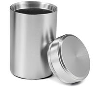 Swsdee Smell Proof Container,Aluminum Storage Jar,Portable Small Vacuum Mini Metal Sealing Jar for Herbal Tea Coffee Spices Sugar Storage Canister, 140 ml, Ø55 x 92 mm (Silver)