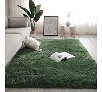 Swsen Living Room Rug Ultra Soft - Modern Fluffy Rugs Extra Large Small Medium Rectangular Size - Indoor Shaggy Area Carpets Non Shedding Washable for Bedroom Home Decor, Darkgreen, 40x60 cm