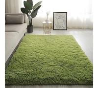 Swsen Living Room Rug Ultra Soft - Modern Fluffy Rugs Extra Large Small Medium Rectangular Size - Indoor Shaggy Area Carpets Washable Non Shedding for Bedroom Home Decor, Grassgreen, 40 x 60 cm