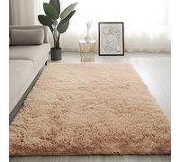 Swsen Living Room Rug Ultra Soft - Modern Fluffy Rugs Extra Large Small Medium Rectangular Size - Indoor Shaggy Area Carpets Non Shedding Washable for Bedroom Home Decor, Solidbeige, 60x90 cm
