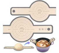 SWSKR Silicone Bread Sling for Dutch Oven, 2 Pcs Non-Stick & no objectional odor Bread Baking Mat Set, antislip Reusable Bread Sling with Long Handle to Transfer Sourdough, large, Gray