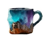 Swtgaah Resin Coffee Mug with Mineral Crystal Imitation Crystal Mineral Coffee Cups Resin Coffee Cup 3D Crystal Coffee Cup (B041)