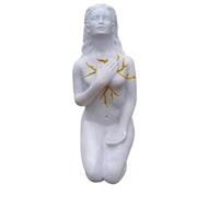 Swtgaah Self-Healing Goddess Sculpture Goddess Resin Statue White Blue Goddess Sculpture 17.6 x 9.5 cm Suitable for Living Room Bedroom Study Decoration Home Textiles (White)