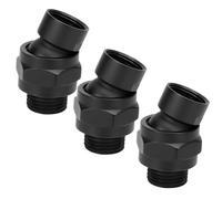 SWTHM 3PCS Shower Head Swivel Ball Adapter, 360° Adjustable Shower Arm Extension, Black, Chrome Plated Finish, 2 Settings, Includes 3 x Shower Head Swivel Connector