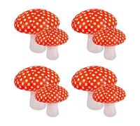 SWTHM 8PCS Mushroom Shaped Paper Lantern, Foldable Hanging Lanterns, Red, White, LED, Not Water Resistant