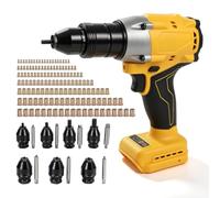 SWTHM Cordless Rivet Nut Gun Compatible with DEWALT 18V 20V Battery | 20kN 380RPM Brushless 3-Second Auto Riveting Electric Riveter with 7 Nut Head for Metal Car Boat Repair (Bare Tool)