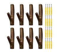 SWTHM Wall Mount Wood Gun Rack, 8PCS Wood Wall Firearm Display Rack Multipurpose Horizontal Gun Holder Coat Hook Max Load 5KG Wall Hanger Archery for Storage Display
