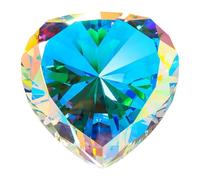 SWTHONY 60mm Crystal Diamond Paperweight Heart Shaped Glass Gems Big Fake Diamonds Paper Weights for Women Desk Wedding Centerpiece AB-Coated