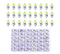 SWTHONY 72pcs 9 x 18mm AB Horse Eye Shaped Sew On Rhinestones for Crafting, Crystal Glass Gems Silver Plated Flatback Jewels with 2 Holes for Crafts Clothes Fabric