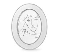 SWTHONY Oval 5 x 7 Picture Frames, Silver Modern 5 by 7 Photo Frame with High Definition Glass Front