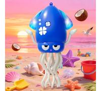 SWTOIPIG Interactive Octopus Toy, Dancing Octopus with LED Lighting, Music, Intelligent Obstacle Avoidance and Fishing Rod, Baby Toy for Tummy Time,Musical Toy for Babies(Blue)
