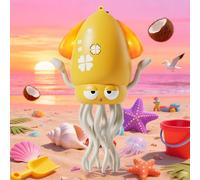 SWTOIPIG Interactive Octopus Toy, Dancing Octopus with LED Lighting,Music,Intelligent Obstacle Avoidance and Fishing Rod, Baby Toy for Tummy Time, Musical Toy for Babies(Yellow)