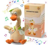 SWTOIPIG Talking Dancing Duck Toy Mimicking Recording Plush & Interactive Toy, Repeating What You Say, Neck Shaking Stuffed Toys, Talking Doll for Birthday Kids Gift for Boy & Girl
