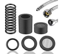 SWTYExt 1/2 Inch Tap Washers 30pcs Rubber Washers for Plumbing Includes 14pcs Tap Washer 6pcs Filter Net Shower Hose Washer 10pcs Hose O Rings 16mm OD for Shower Head Rubber Hose