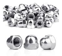 SWTYExt 60 Pcs Nut Caps M6 Dome Cap Nuts A2 V2A Metric 304 Stainless Steel Acorn Dome DIN 1587 Thread Hex for Motorcycle Bicycles Furniture Lighting Saddle