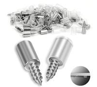 SWTYExt 60pcs Shelf Support Pegs Ø7.5mm Shelf Pins with Non-Slip Sleeve Self-Tapping Screws One-Piece Shelf Pegs Metal Shelf Support for Kitchen Cupboards Cabinet Wardrobe Furniture