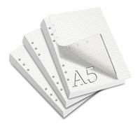 SWTYExt A5 Refills Paper 3 Pack Dotted 180 Sheets/360 Pages Refill Pad A5 Refillable Notebook 6 Hole Ring Binder Inserts Thick Organiser Planner Inserts for School Office Home